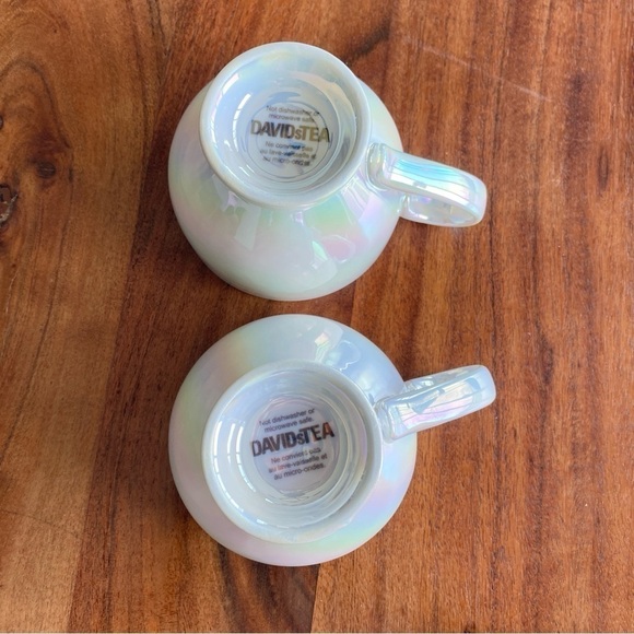 Davids Tea 2X Moonglow Iridescent Ceramic Tea Cups Mugs - Picture 4 of 7